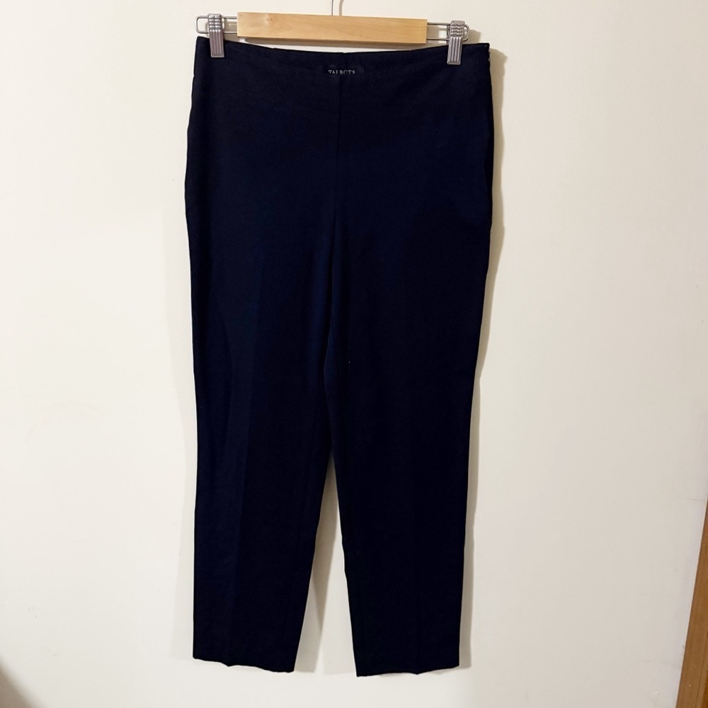 Talbots Petites Heritage Navy Zipper Pants Size 2P Office Preppy Casual